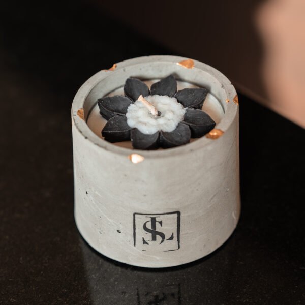 grijze Beton Pot (Zwart)